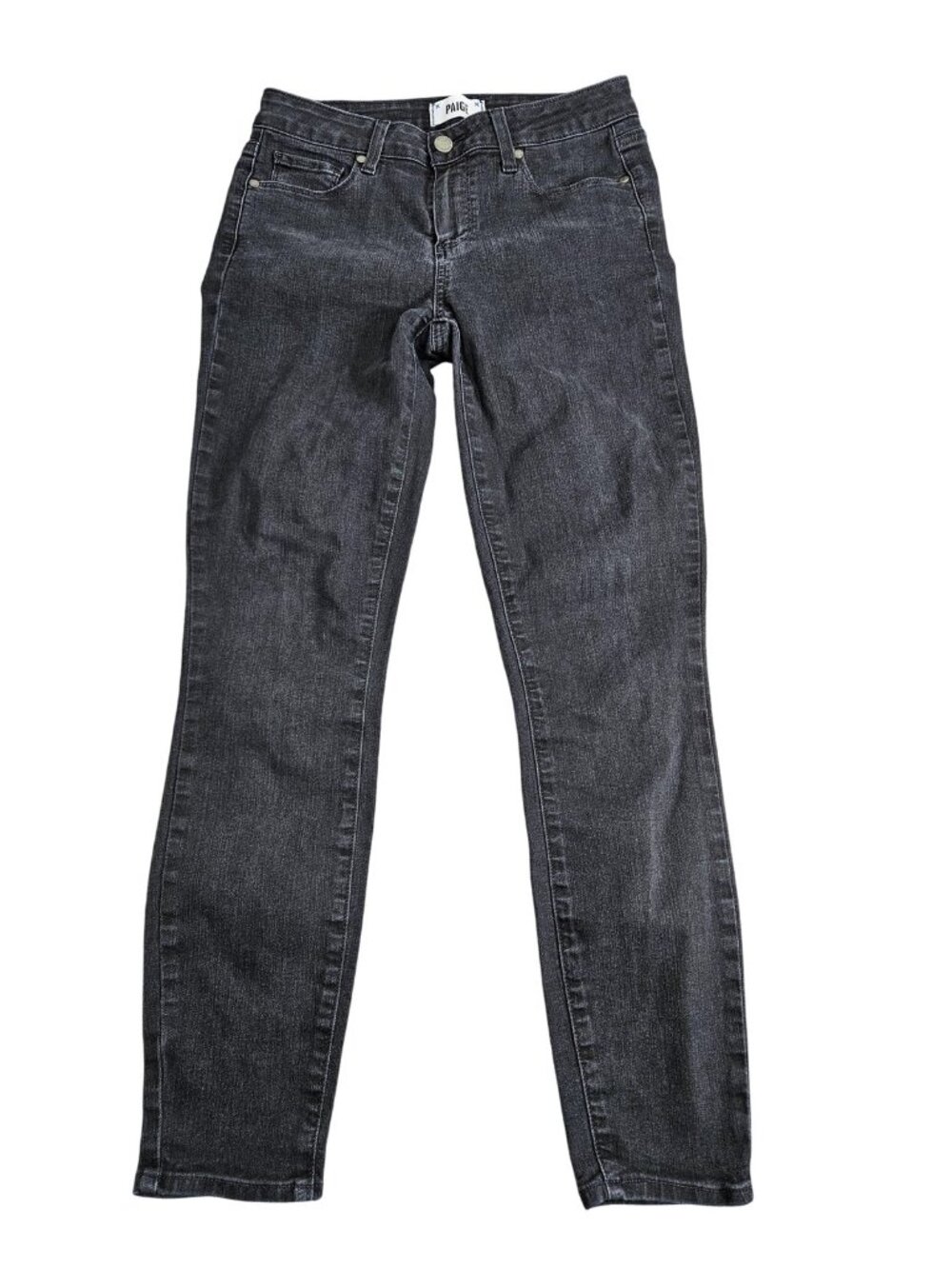 Paige Verdugo Ankle Skinny Jeans Womens 27 Gray Charcoal Wash Mid Rise Stretch